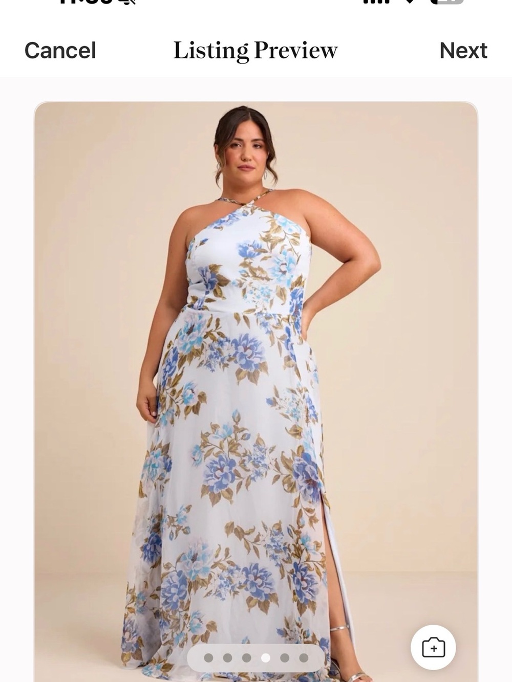 Lulu's Light Blue Floral Maxi Dress